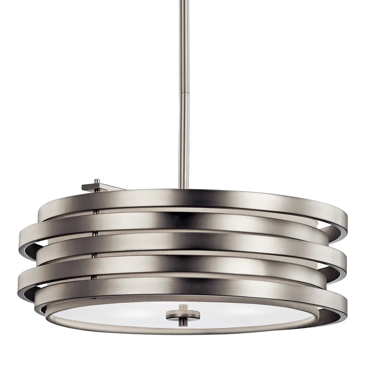 Roswell 19" 3-Light Pendant Light, Brushed Nickel Finish