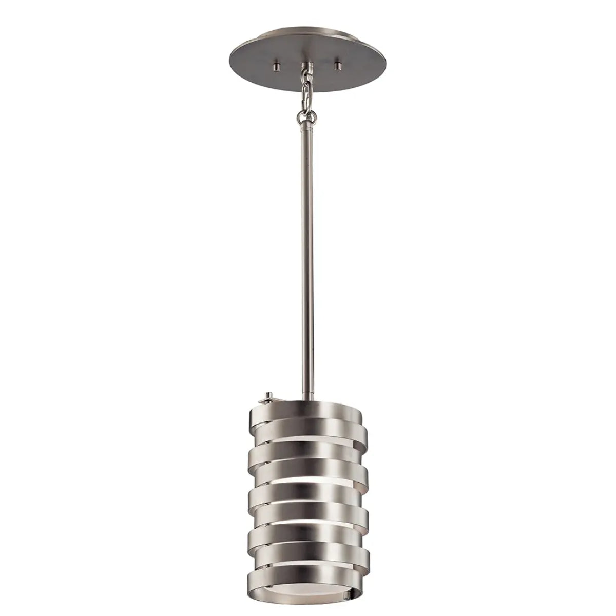 Roswell 9" 1-Light Mini Pendant Light, Brushed Nickel Finish - Bees Lighting