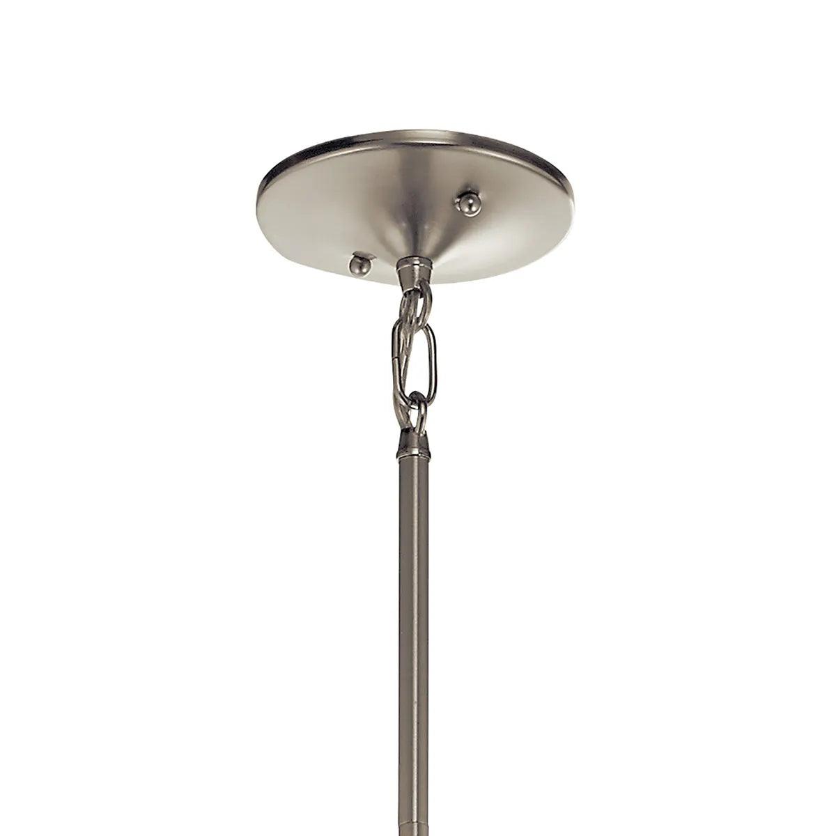 Aubrey 25" 5-Light Chandelier 1-Tier with Satin Etched Cased Opal Glass, Brushed Nickel Finish - Bees Lighting