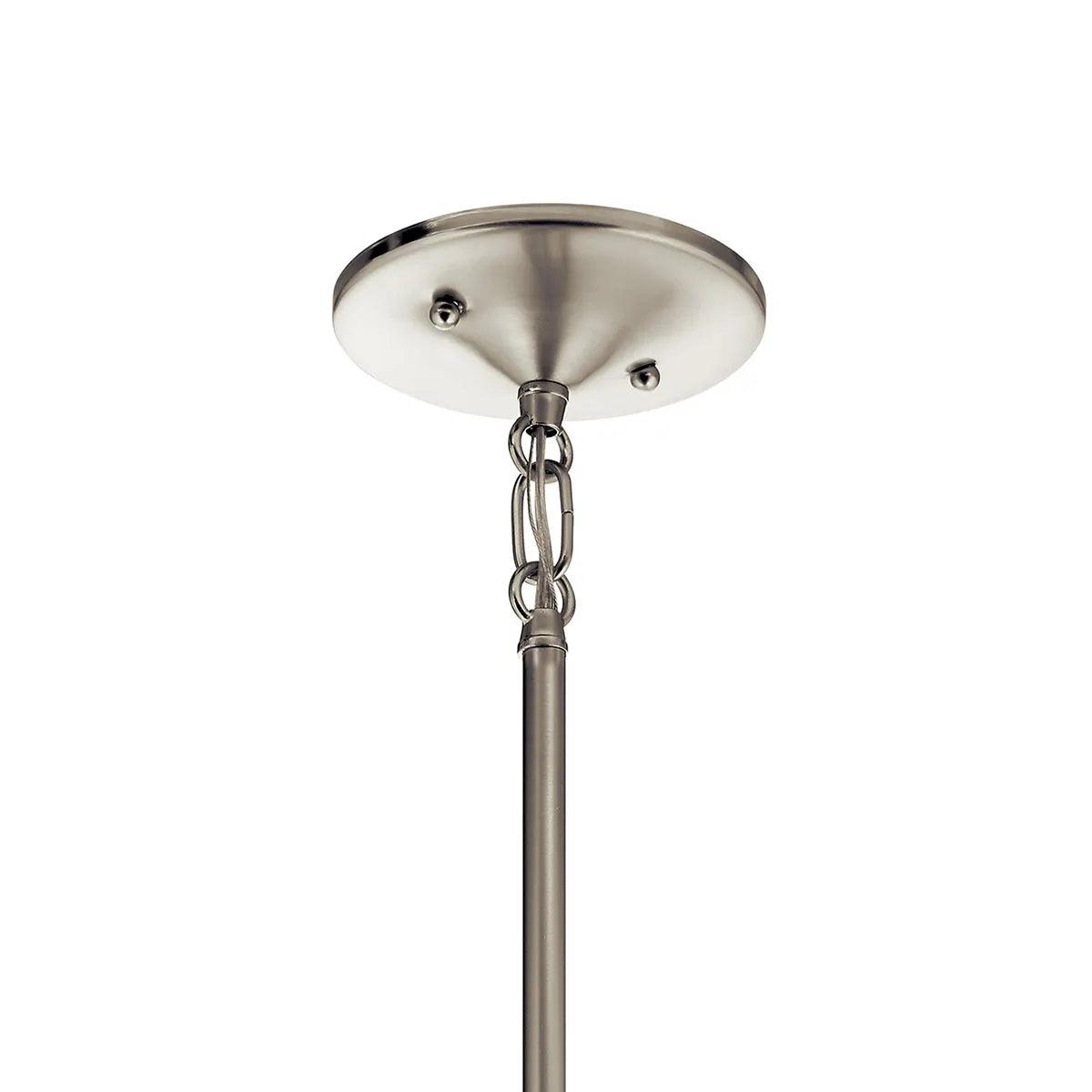 Aubrey 13" 1-Light Mini LED Pendant Light with Satin Etched Cased Opal Glass, Brushed Nickel Finish - Bees Lighting