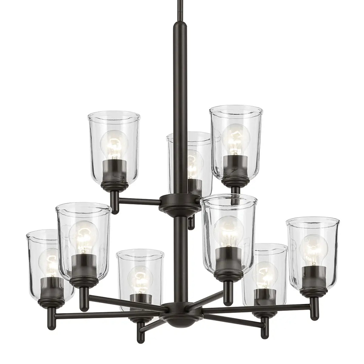 Shailene 27" 9-Light Chandelier with Clear Glass, Olde BronzeFinish - Bees Lighting