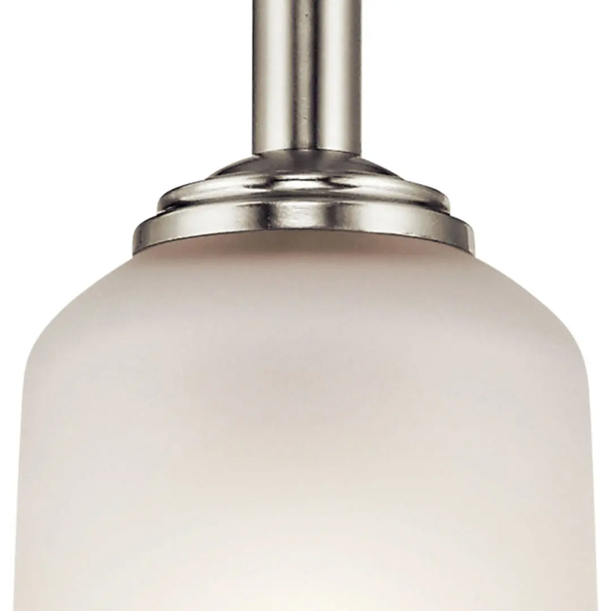 Shailene 11" 1-Light Mini Pendant Light with Clear Satin Etched Glass, Brushed Nickel Finish