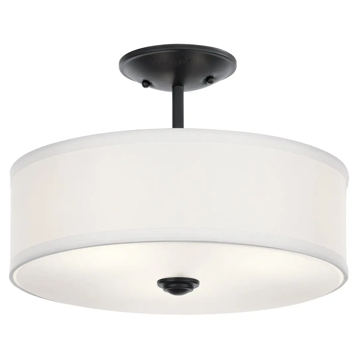 Shailene 14" 3-Light Semi-Flush Mount Light, Black Finish - Bees Lighting