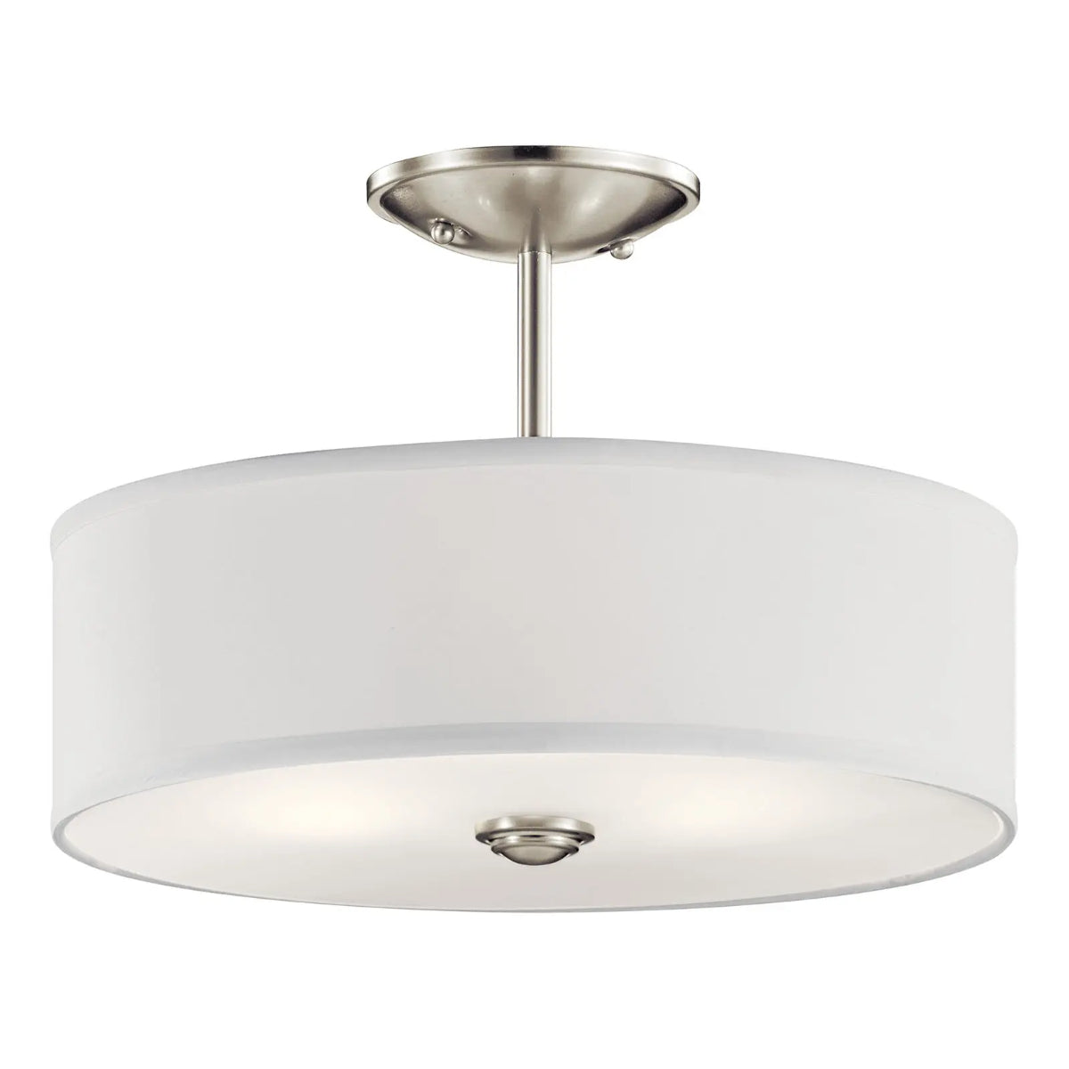 Shailene 14" 3-Light Semi-Flush Mount Light, Brushed Nickel Finish