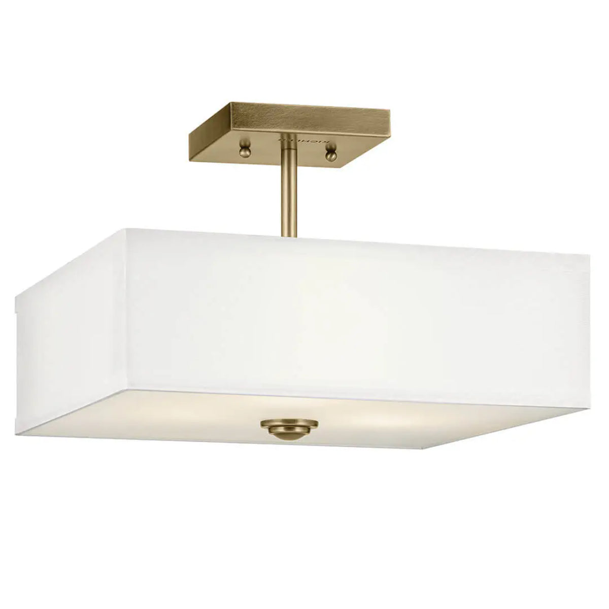 Shailene 14" 3-Light Semi-Flush Mount, Natural Brass Finish