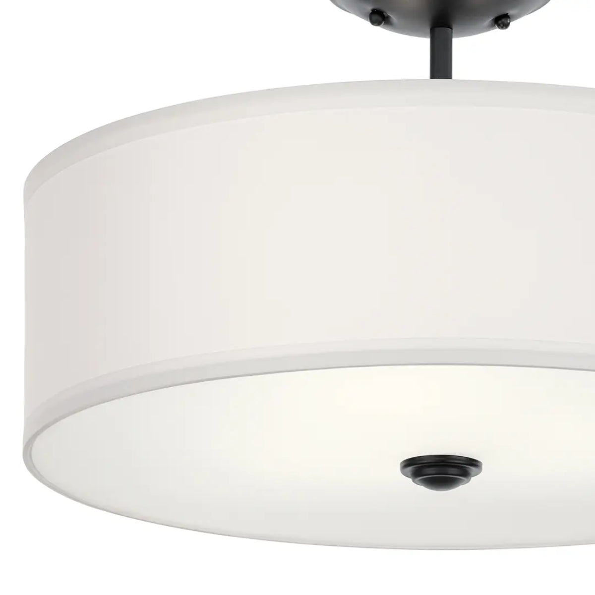 Shailene 18" 3-Light Round Semi-Flush Mount, Black Finish