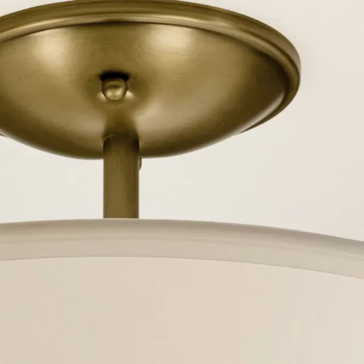 Shailene 18" 3-Light Round Semi-Flush Mount, Natural Brass Finish - Bees Lighting