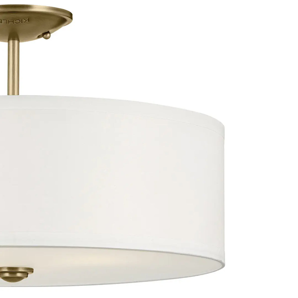 Shailene 18" 3-Light Round Semi-Flush Mount, Natural Brass Finish - Bees Lighting