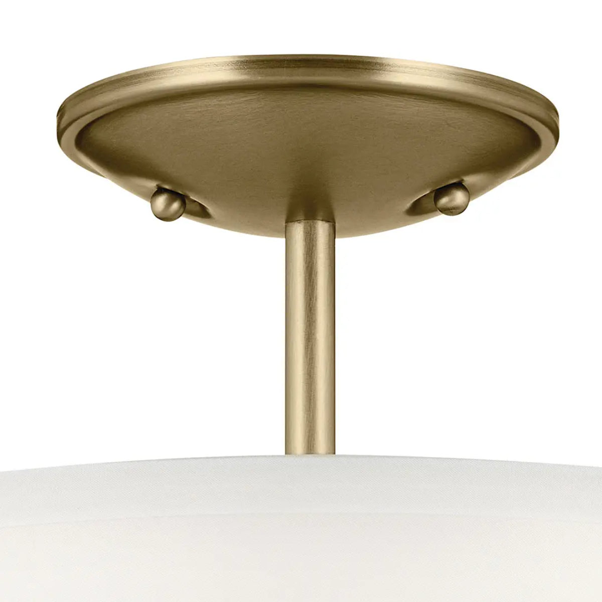 Shailene 18" 3-Light Round Semi-Flush Mount, Natural Brass Finish - Bees Lighting