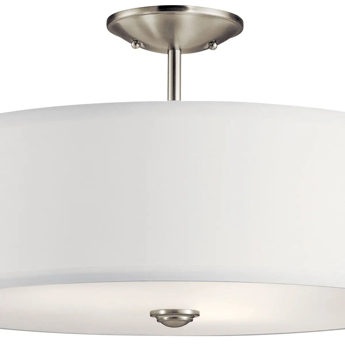 Shailene 18" 3-Light Round Semi-Flush Mount, Brushed Nickel Finish - Bees Lighting