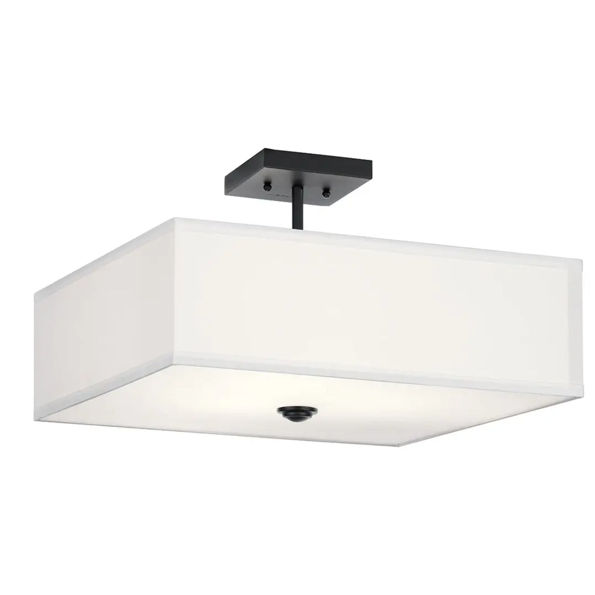 Shailene 18" 3-Light Square Semi-Flush Mount, Black Finish - Bees Lighting