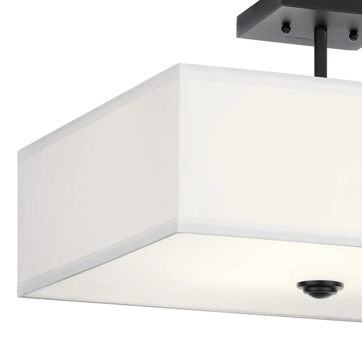 Shailene 18" 3-Light Square Semi-Flush Mount, Black Finish - Bees Lighting