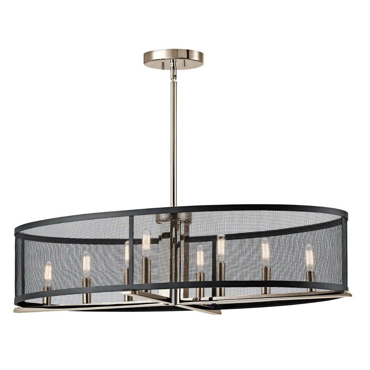 Titus 38" 8-Light Chandelier, Polished Nickel Finish - Bees Lighting