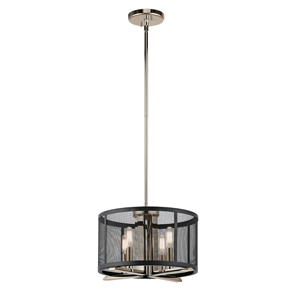 Titus 15" 4-Light Convertible Pendant Light, Polished Nickel Finish - Bees Lighting