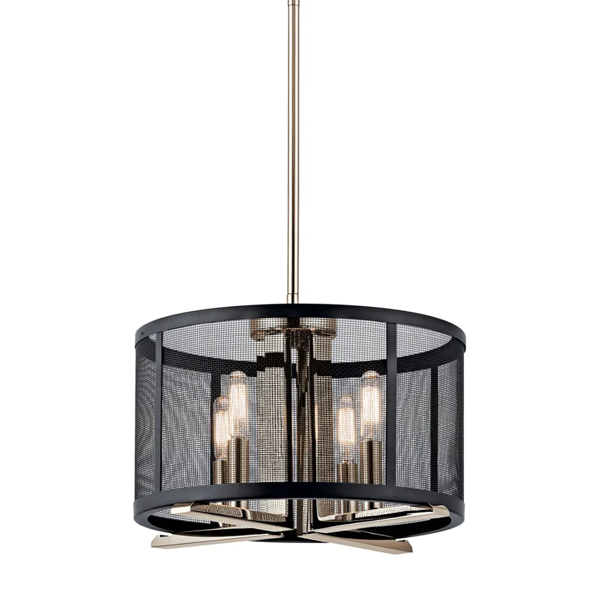 Titus 15" 4-Light Convertible Pendant Light, Polished Nickel Finish - Bees Lighting