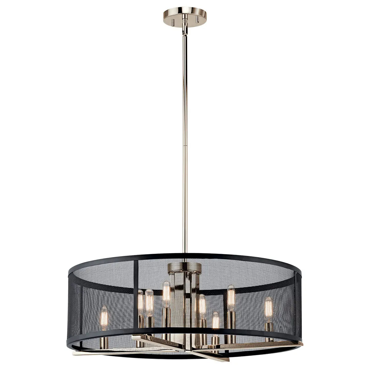 Titus 25" 8-Light Chandelier, Polished Nickel Finish - Bees Lighting