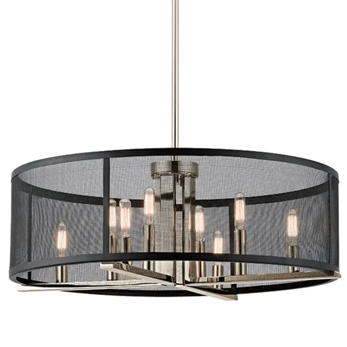 Titus 25" 8-Light Chandelier, Polished Nickel Finish - Bees Lighting