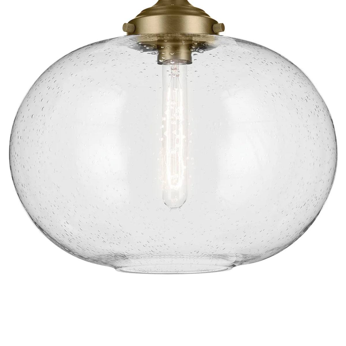 Avery 15" 1-Light Semi-Flush Mount Light with Clear Glass, Natural Brass Finish