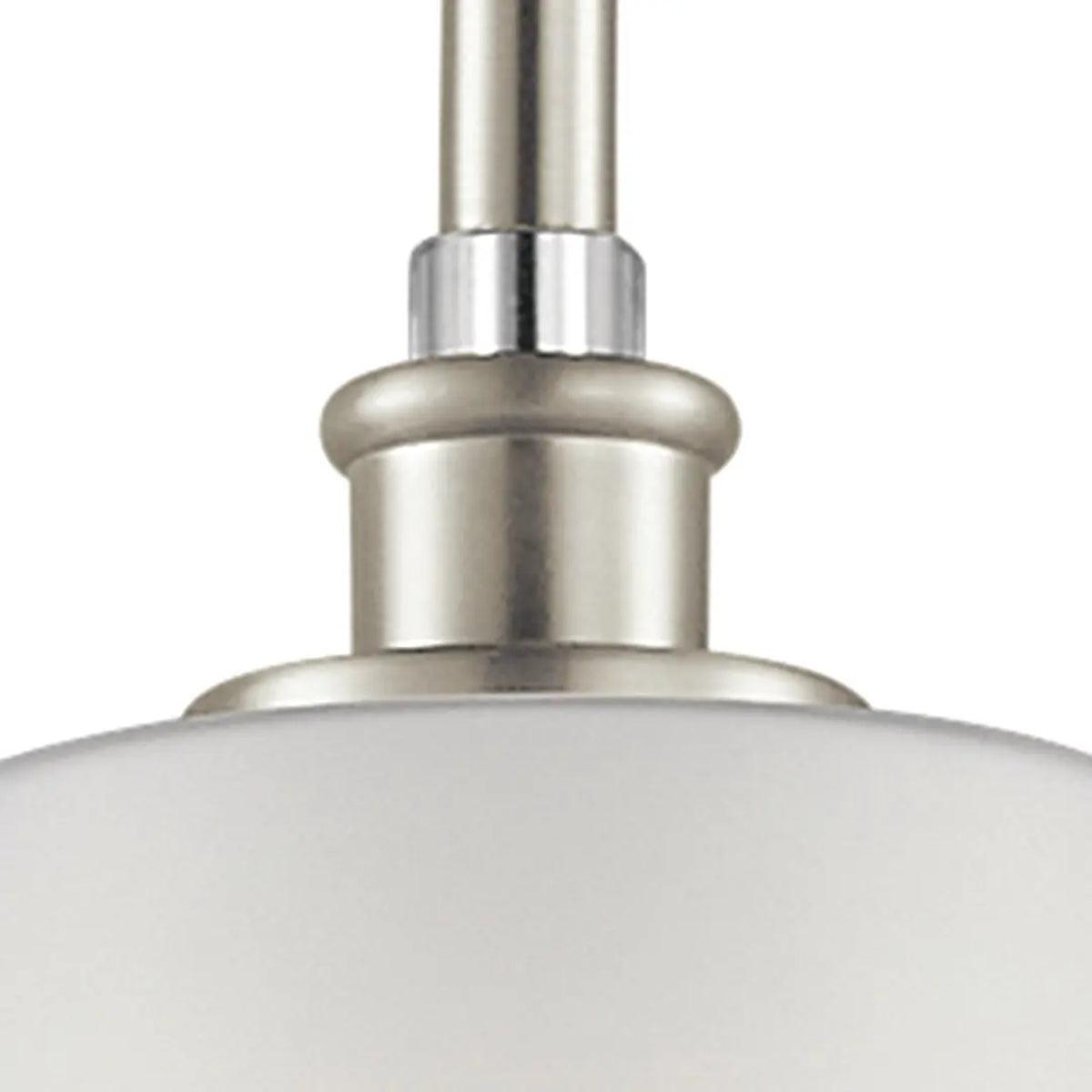 Joelson 19" 1-Light Mini Pendant Light with Satin etched cased opal glass, Brushed nickel Finish - Bees Lighting