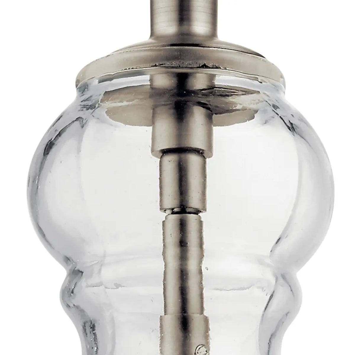 Riviera 16" 1-Light Pendant Light with Clear Ribbed Glass, Brushed Nickel Finish - Bees Lighting