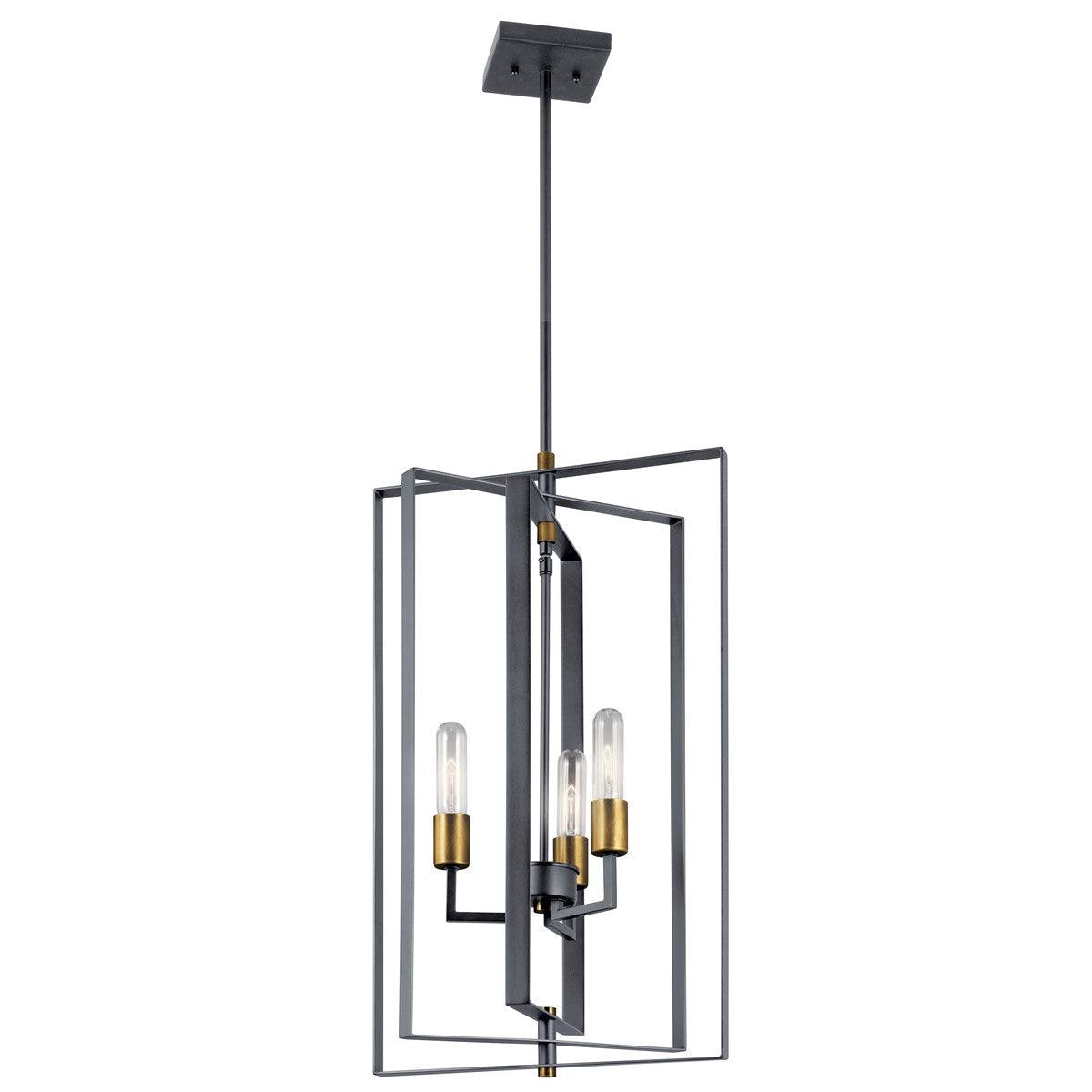 Taubert 15 in. 3 Lights Pendant Light Black Finish - Bees Lighting