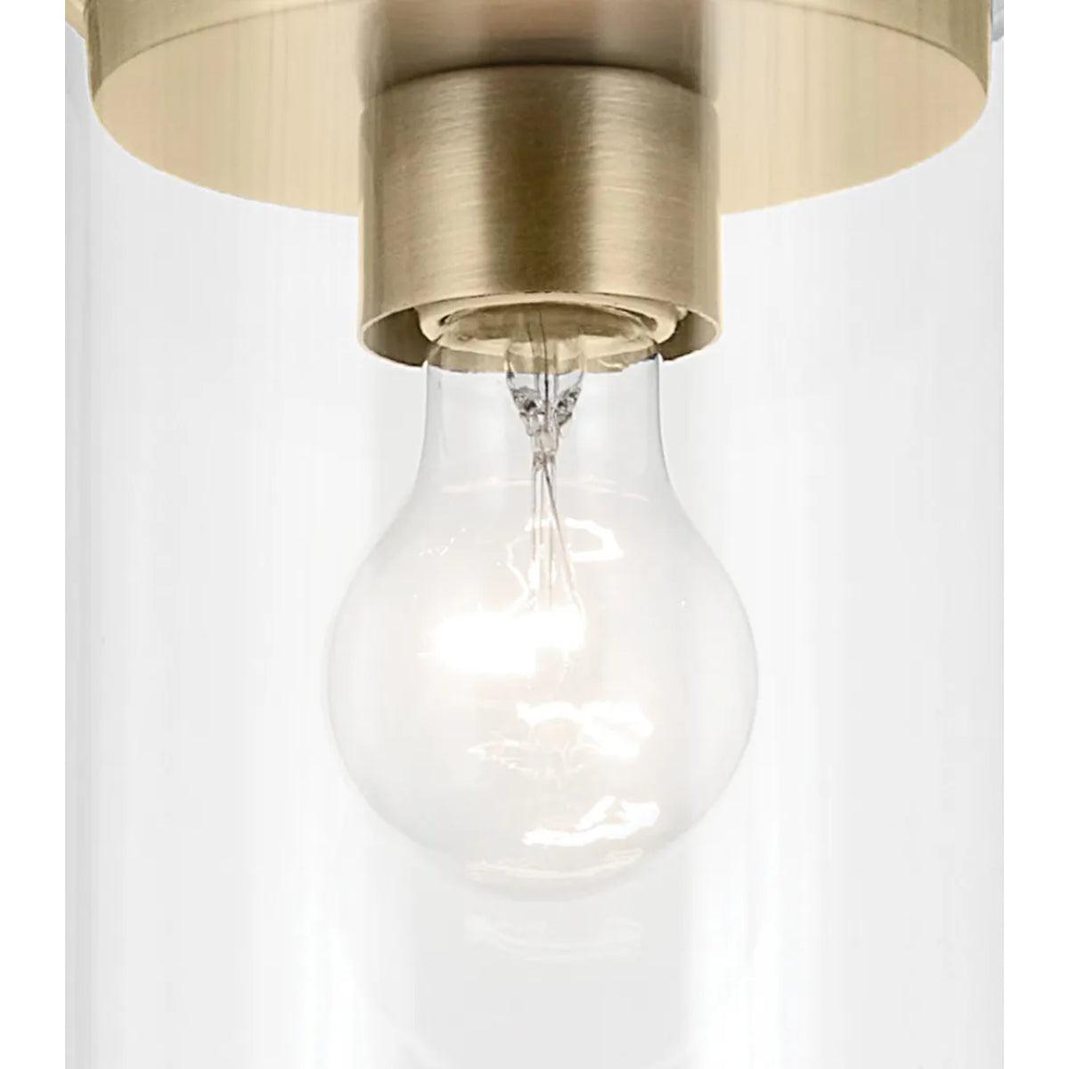 Crosby 11" 1-Light Mini Pendant Light with Clear Glass, Natural Brass Finish - Bees Lighting