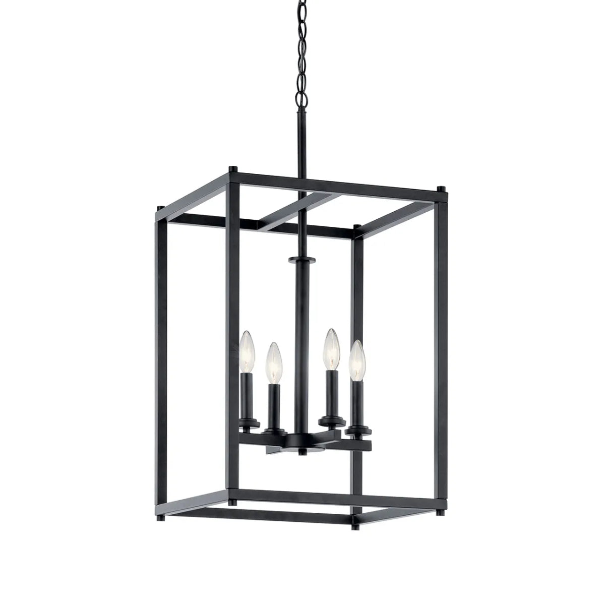 Crosby 31" 4-Light Pendant Light with Clear Glass, Black Finish - Bees Lighting