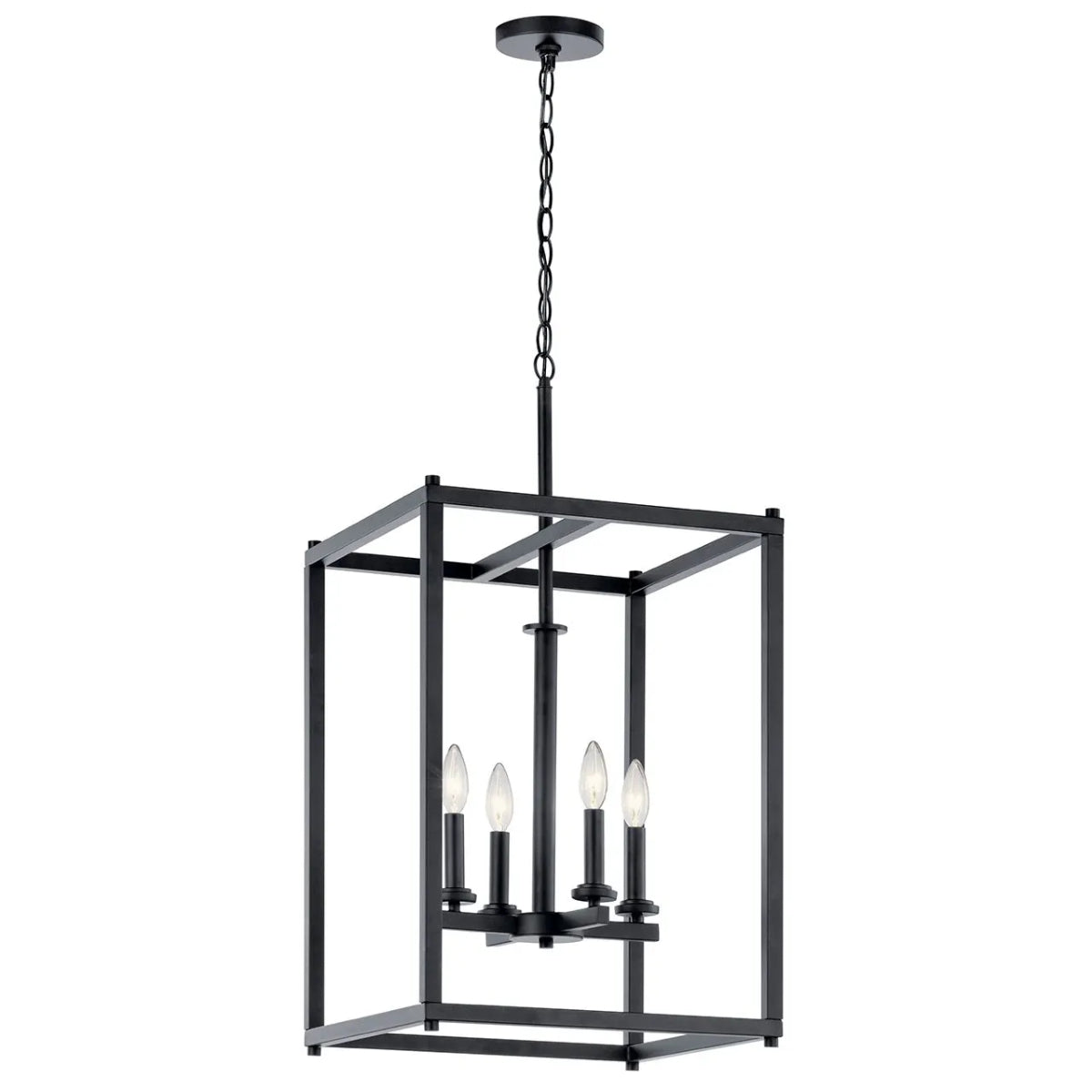 Crosby 31" 4-Light Pendant Light with Clear Glass, Black Finish - Bees Lighting