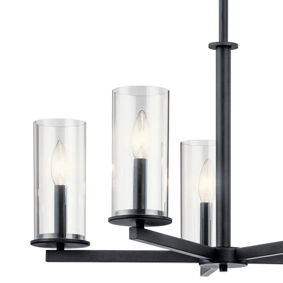 Crosby 26" 5-Light Chandelier 1-Tier with Clear Glass, Black Finish - Bees Lighting