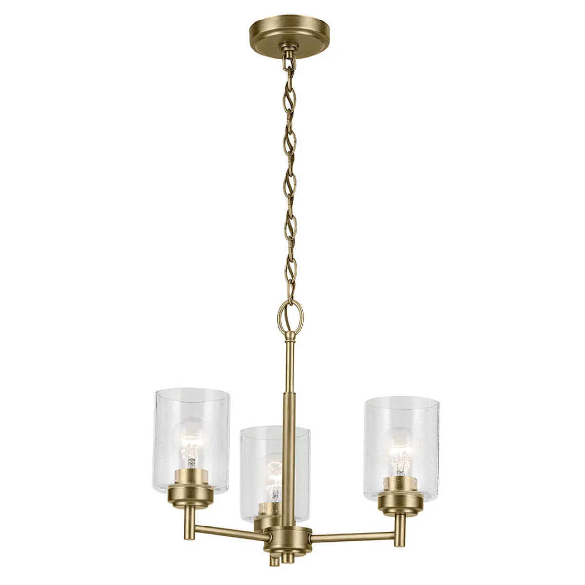 Winslow 18" 3-Light Chandelier, Natural Brass Finish - Bees Lighting