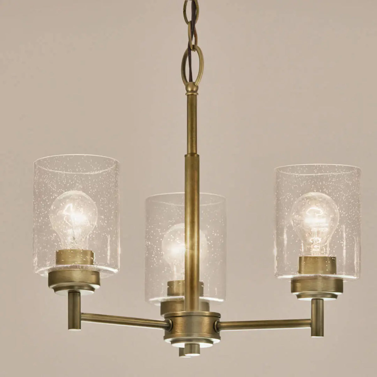 Winslow 18" 3-Light Chandelier, Natural Brass Finish - Bees Lighting