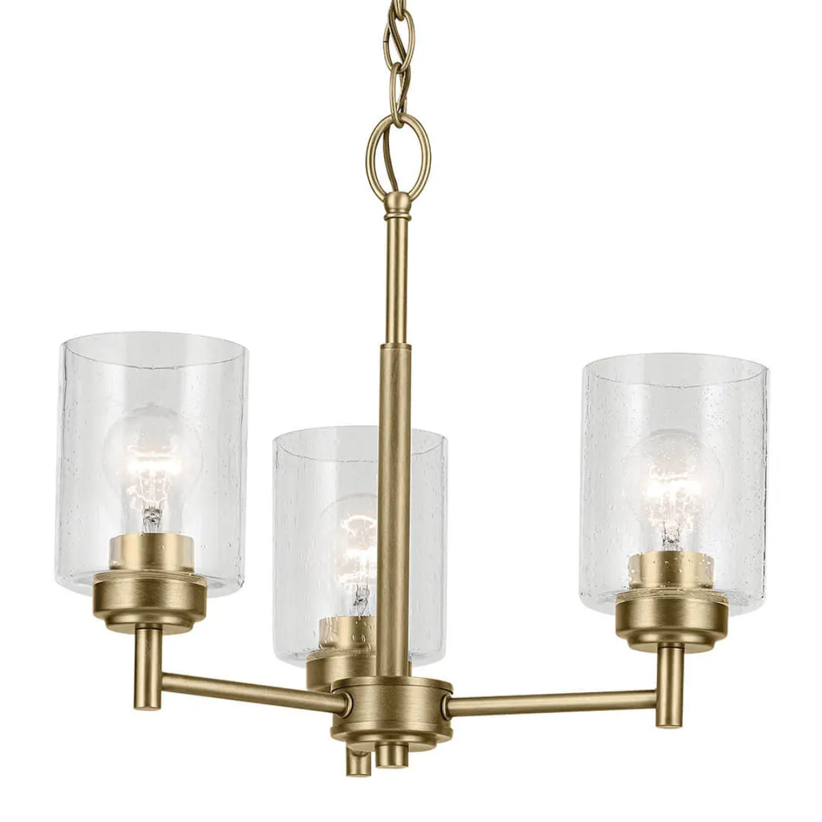 Winslow 18" 3-Light Chandelier, Natural Brass Finish - Bees Lighting