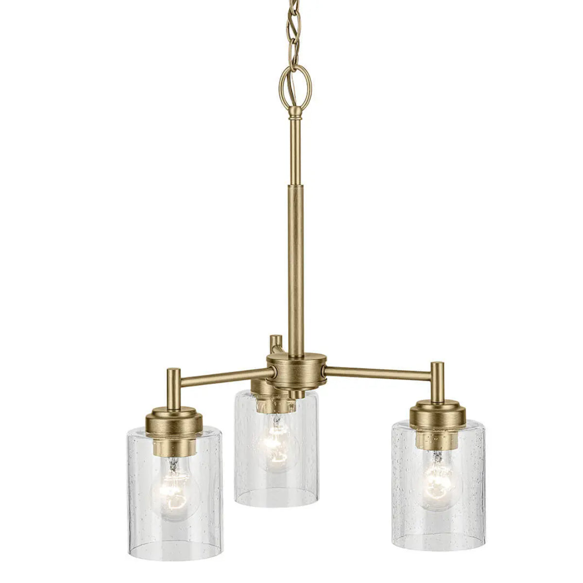 Winslow 18" 3-Light Chandelier, Natural Brass Finish - Bees Lighting