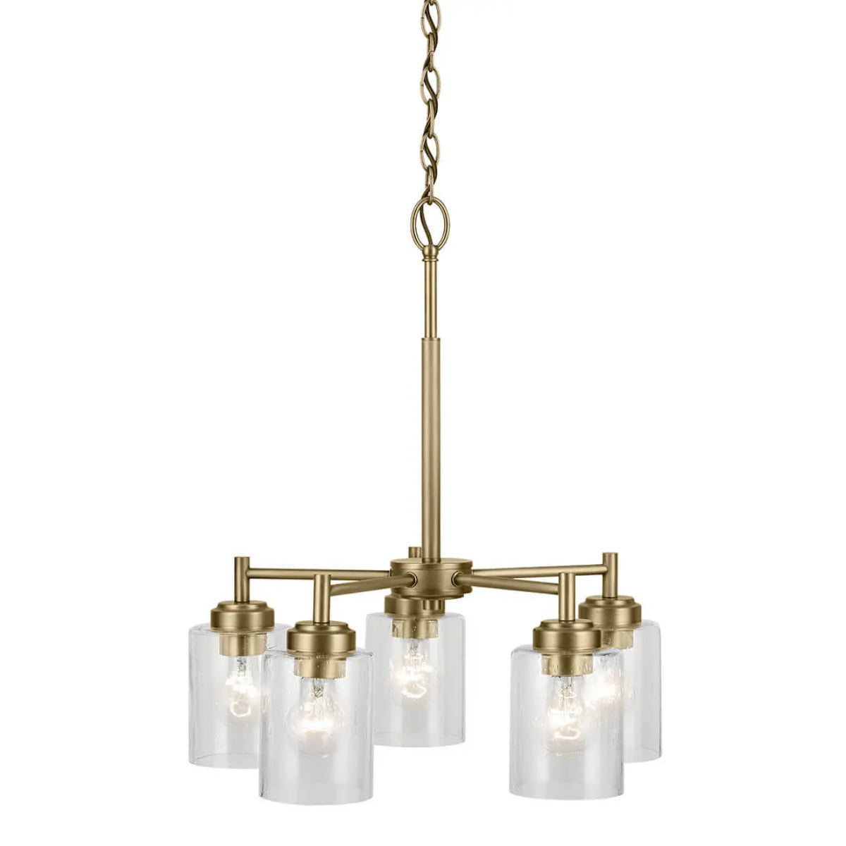 Winslow 20" 5-Light Chandelier, Natural Brass Finish - Bees Lighting