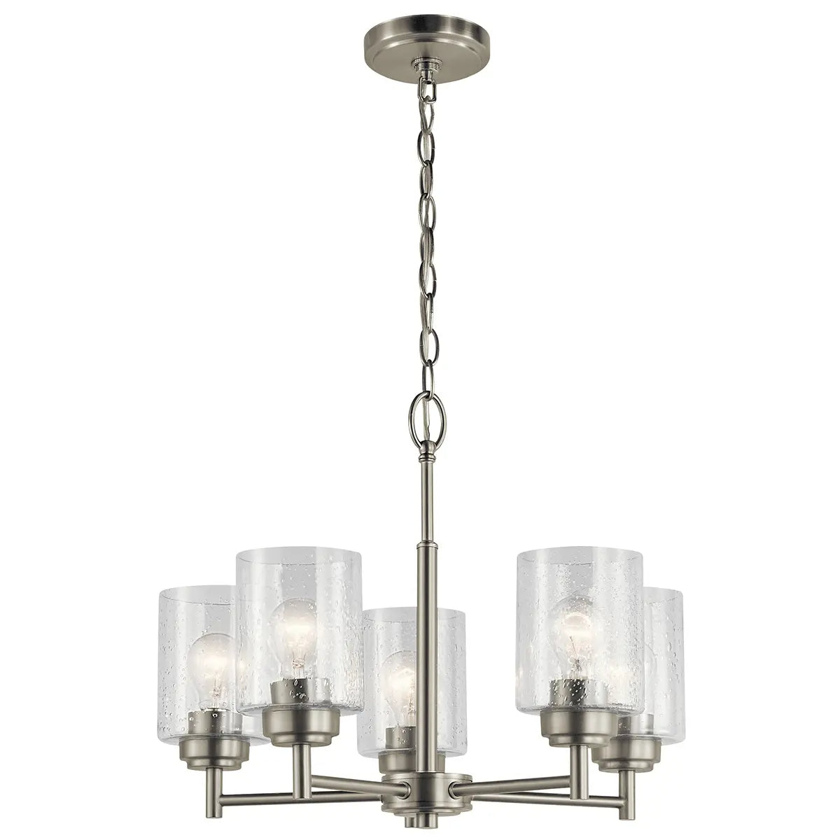 Winslow 20" 5-Light Chandelier, Brushed Nickel Finish - Bees Lighting