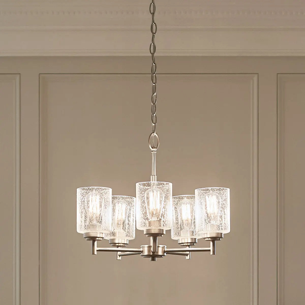 Winslow 20" 5-Light Chandelier, Brushed Nickel Finish - Bees Lighting