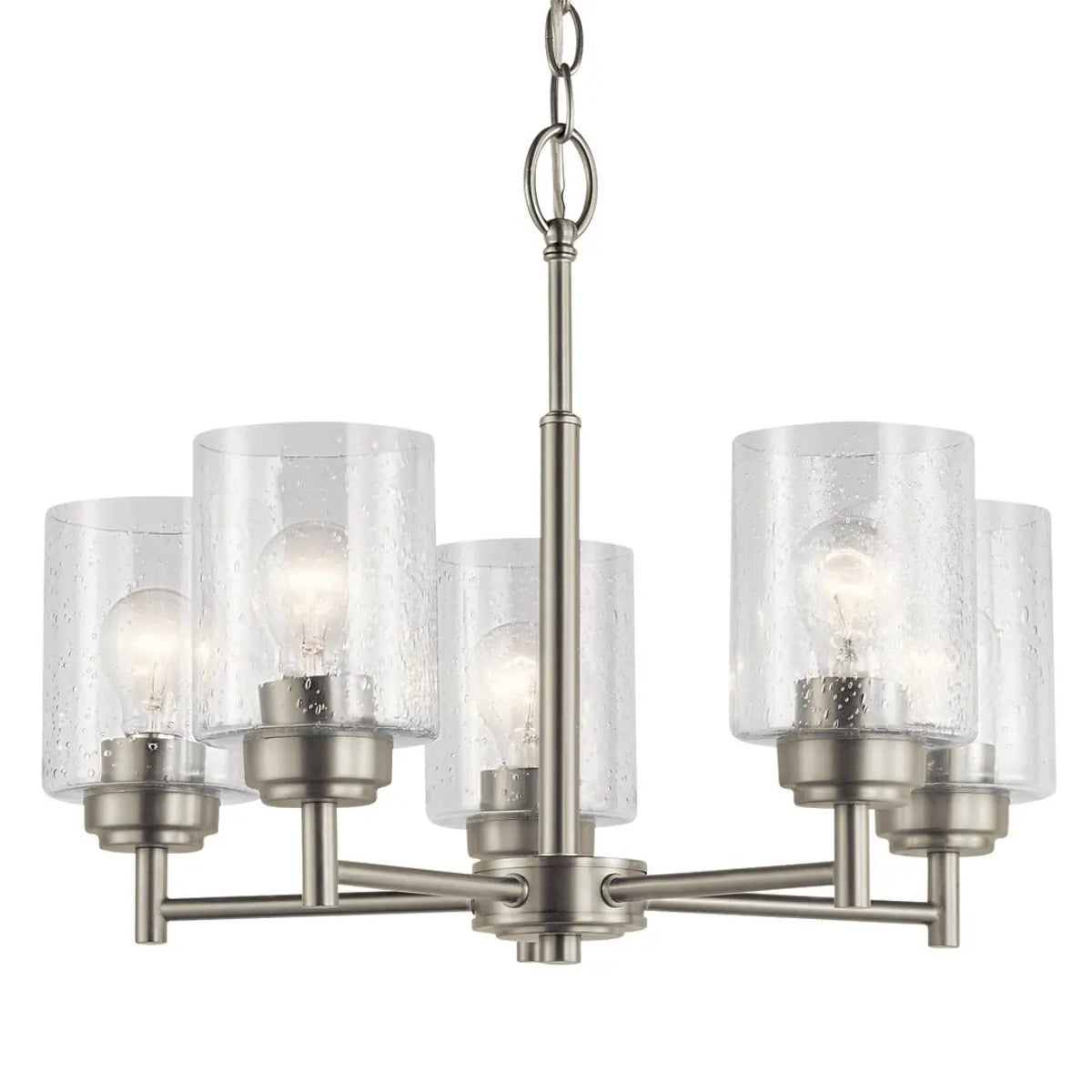 Winslow 20" 5-Light Chandelier, Brushed Nickel Finish - Bees Lighting