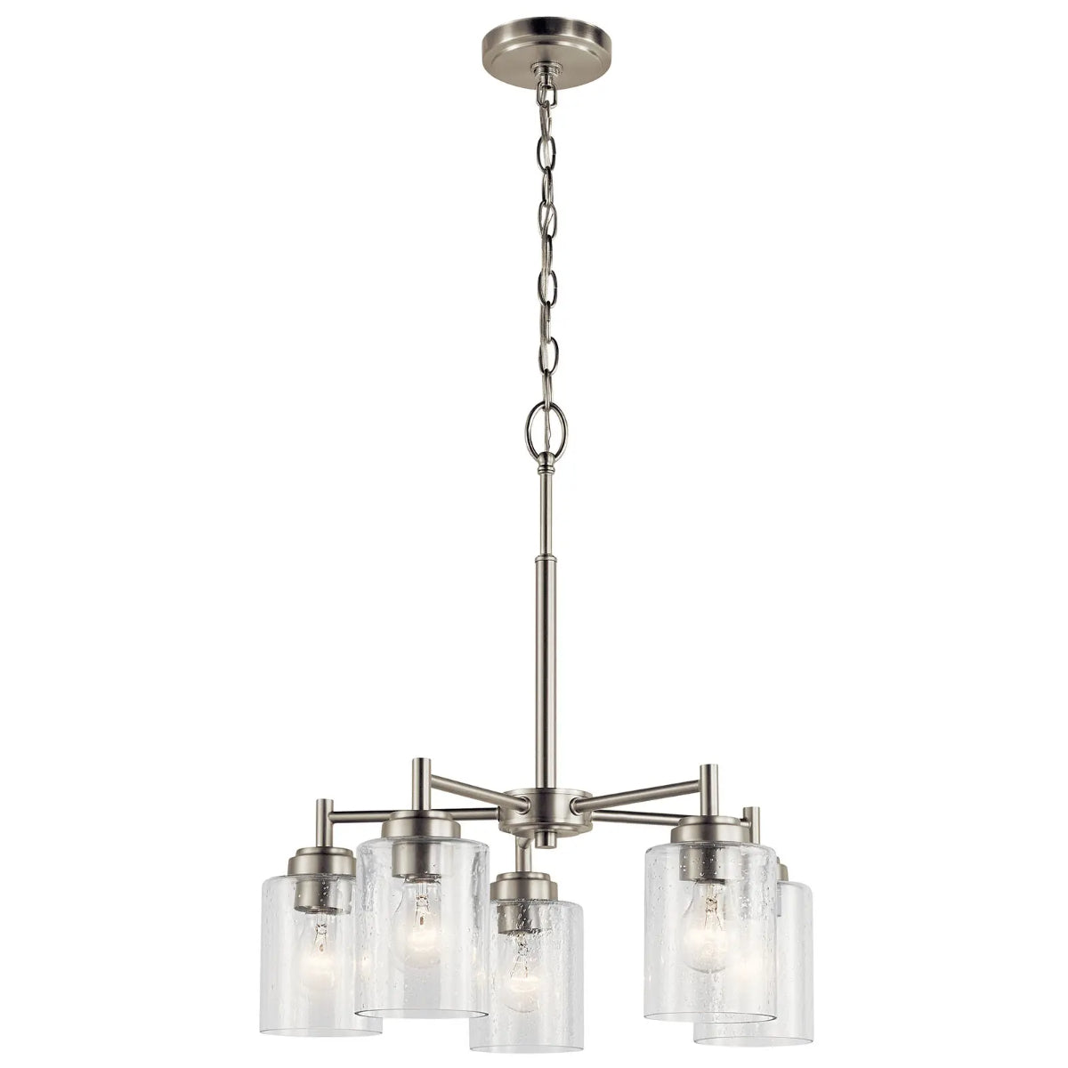 Winslow 20" 5-Light Chandelier, Brushed Nickel Finish - Bees Lighting