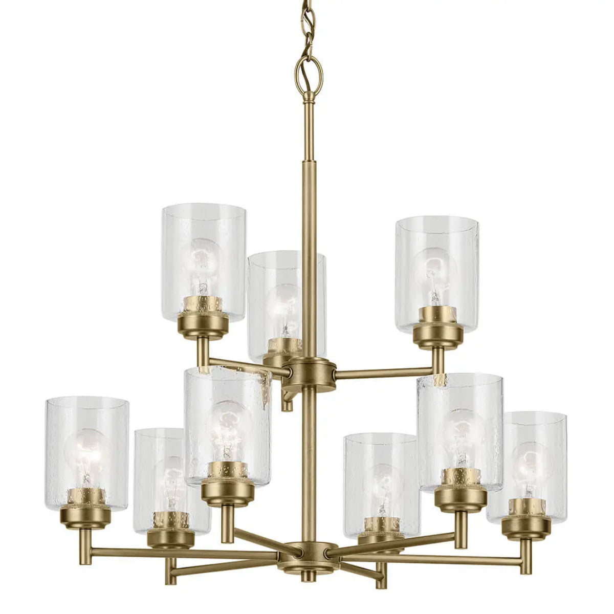 Winslow 27" 9-Light Chandelier, Natural Brass Finish - Bees Lighting