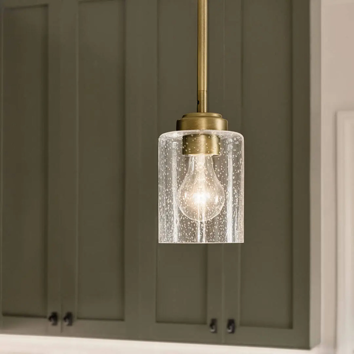 Winslow 7" 1-Light Mini Pendant Light, Natural Brass Finish - Bees Lighting