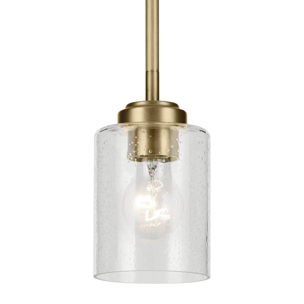 Winslow 7" 1-Light Mini Pendant Light, Natural Brass Finish - Bees Lighting