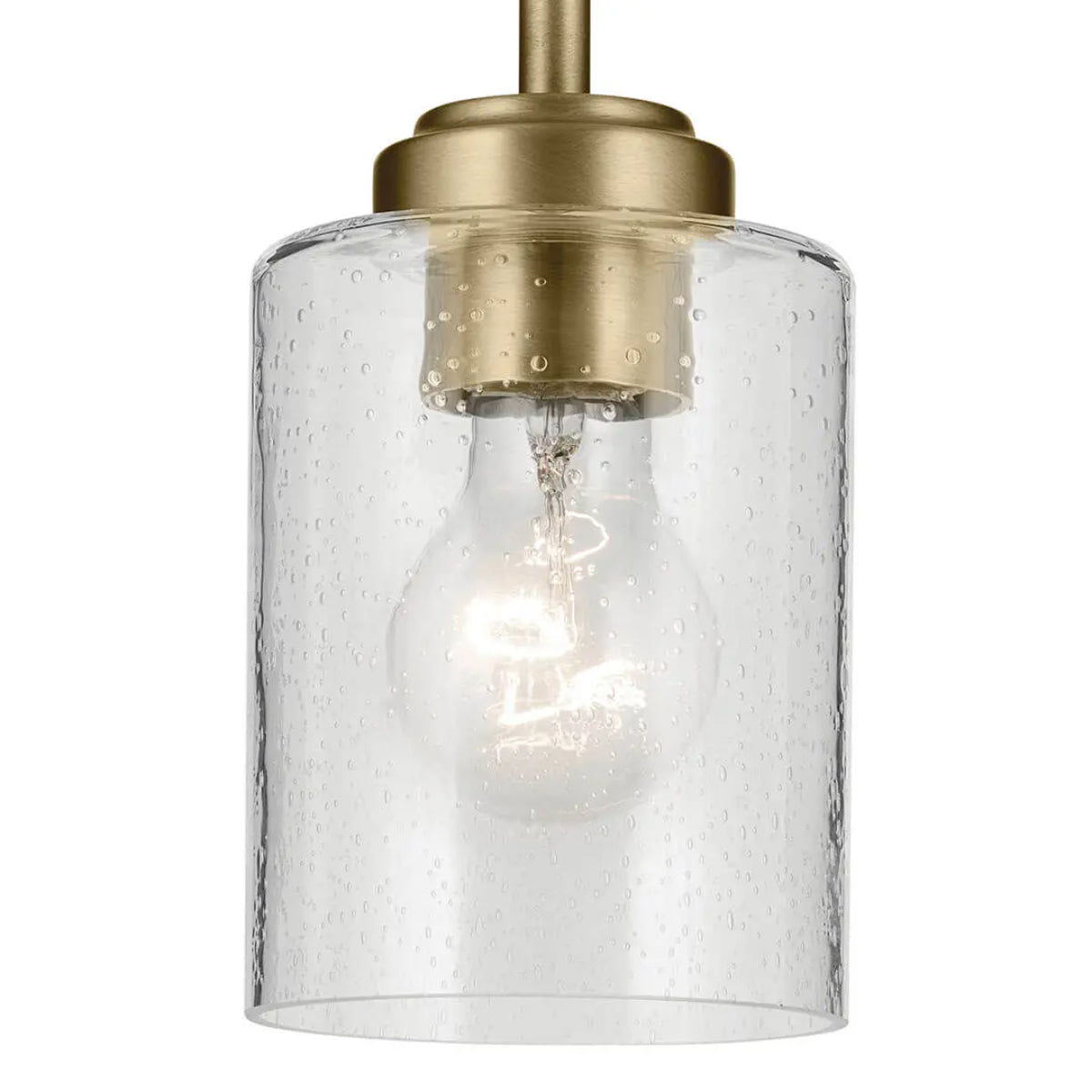 Winslow 7" 1-Light Mini Pendant Light, Natural Brass Finish - Bees Lighting