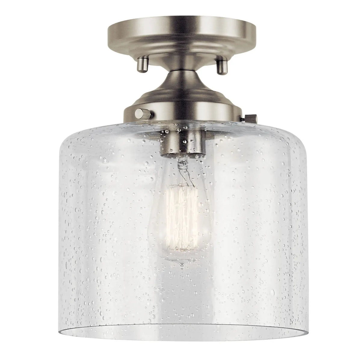 Winslow 11" 1-Light Semi-Flush Mount Light, Brushed Nickel Finish