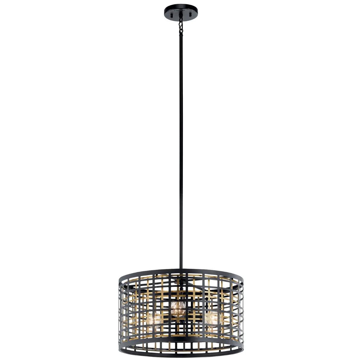 Aldergate 18" 3-Light Convertible Pendant/Semi Flush Mount Light, Black Finish