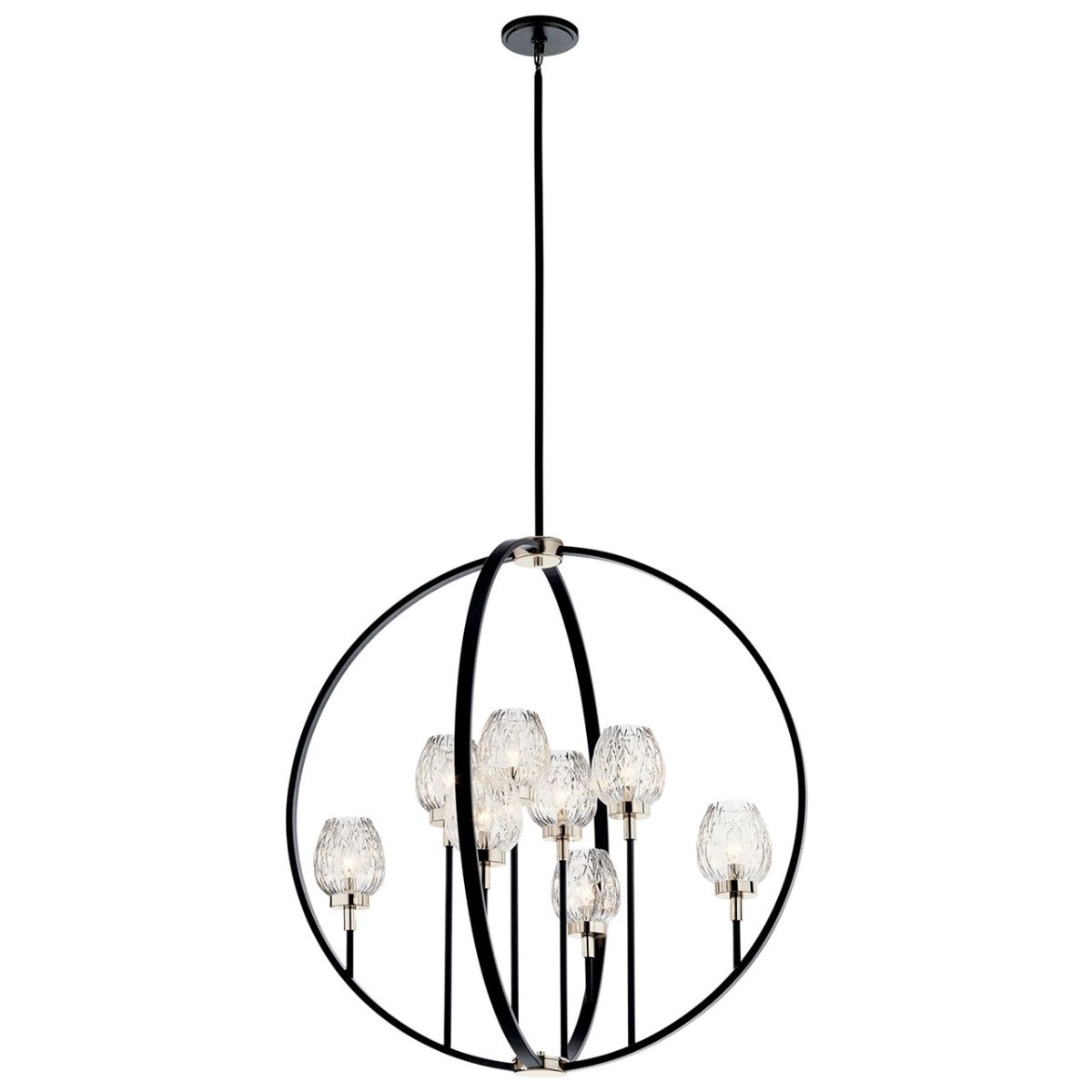 Moyra 36 in. 8 Lights Chandelier Black finish - Bees Lighting