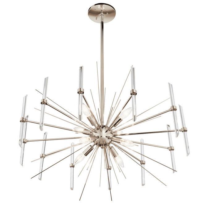 Eris 30 in. 8 Lights Chandelier Nickel Finish - Bees Lighting