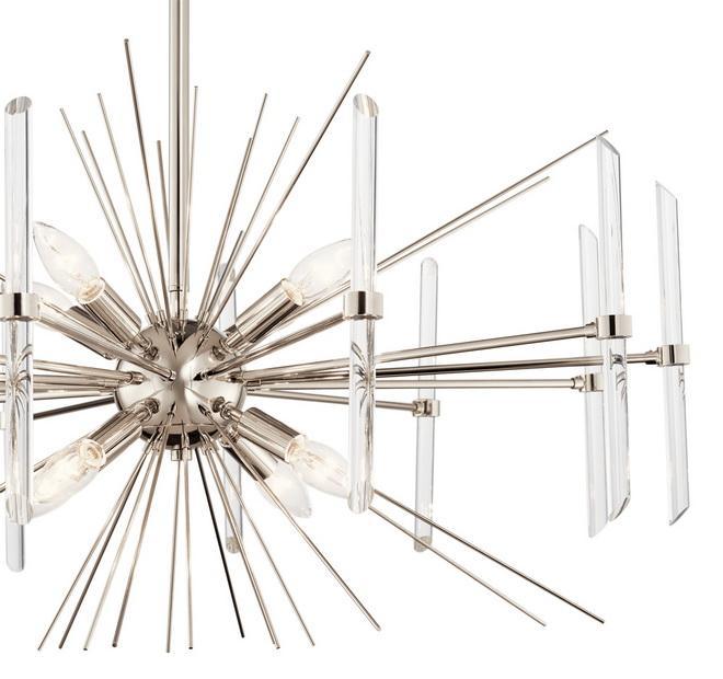 Eris 30 in. 8 Lights Chandelier Nickel Finish - Bees Lighting