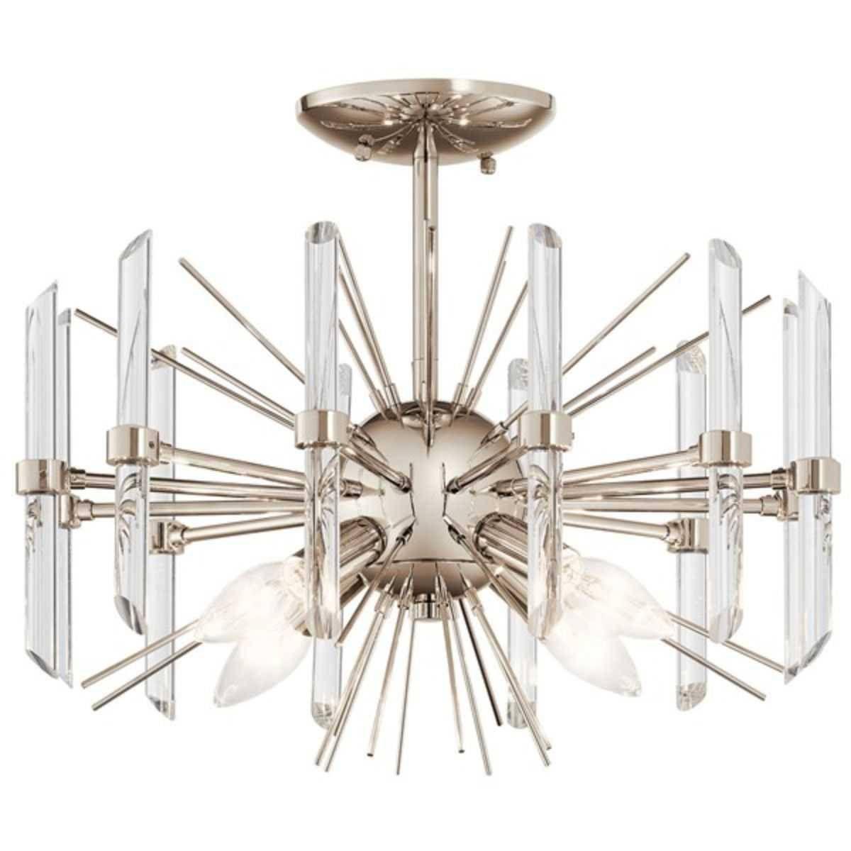 Eris 16 in. Semi Flush Mount Light Nickel finish - Bees Lighting