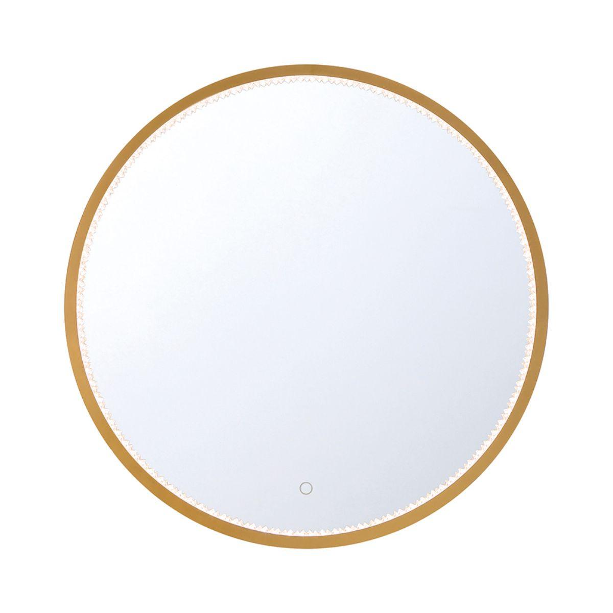 Cerissa 30 in. Round LED Wall Mirror Selectable CCT Gold Finish - Bees Lighting