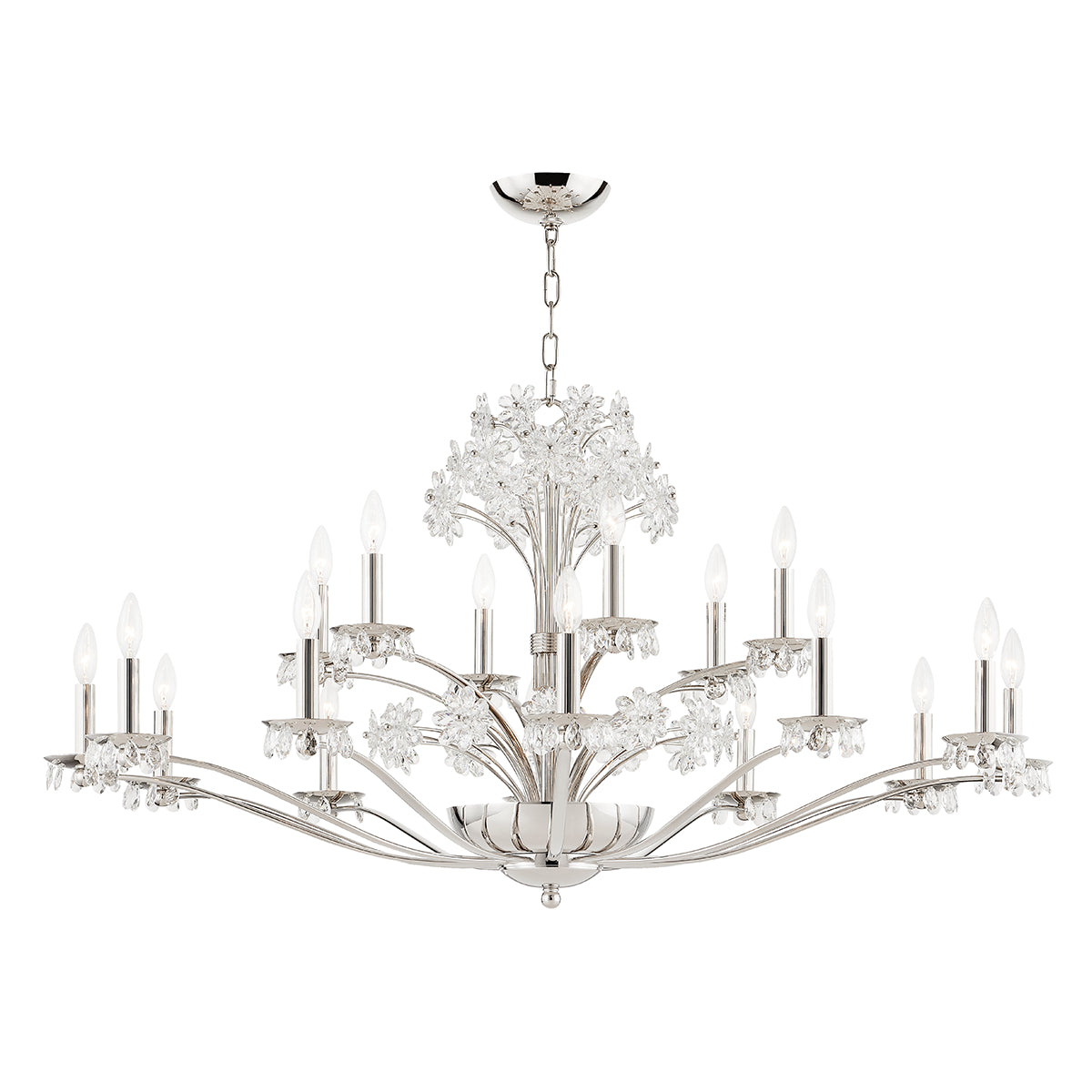 Beaumont 48" 20 Lights Chandelier Silver Finish